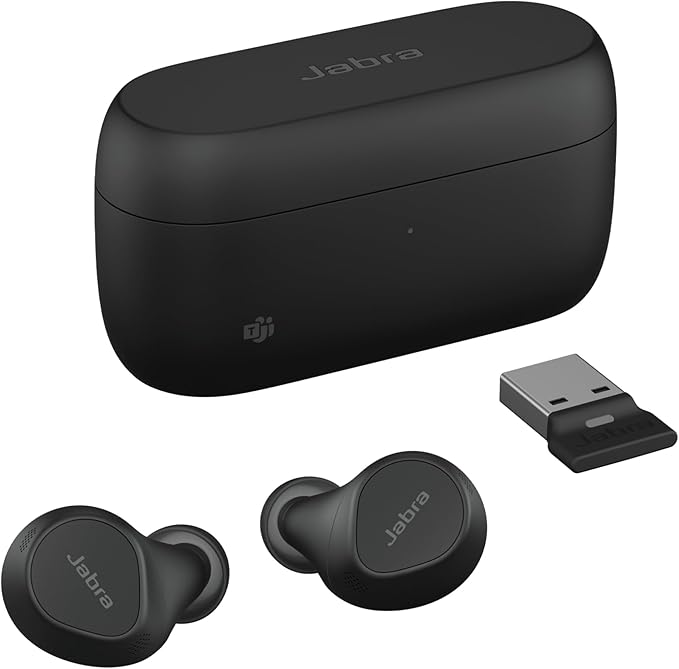 Jabra Evolve2 Buds True Wireless In-Ear Bluetooth Earbuds, Active Noise Cancellation (ANC) and 4-mic MultiSensor Voice Technology - Microsoft Teams Certified, works with all other meeting apps - Black