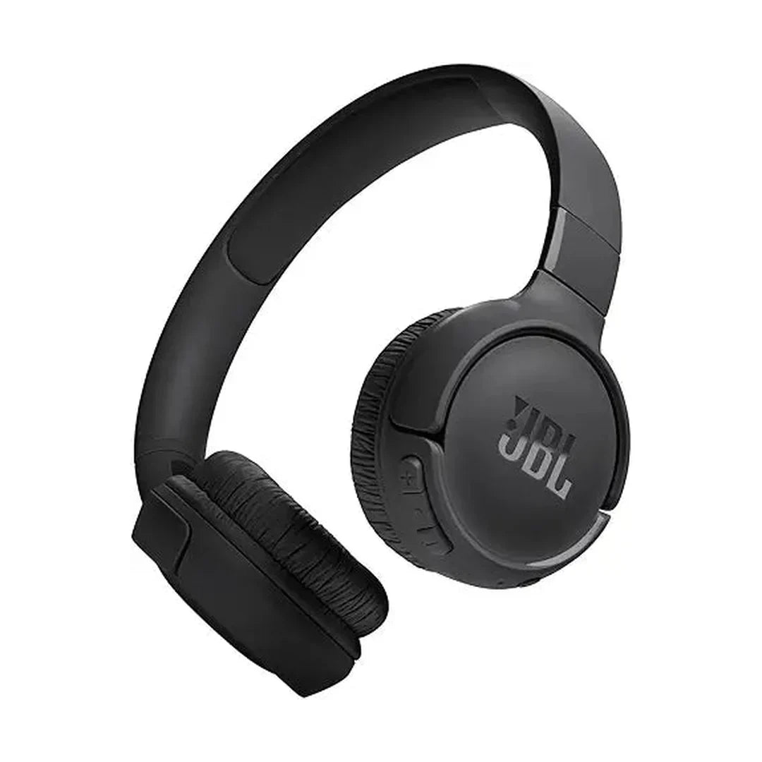 JBL Tune 520BT Wireless On-Ear Headphones, Pure Bass Sound, 57H Battery with Speed Charge, Hands-Free Call + Voice Aware, Multi-Point Connection, Lightweight and Foldable - Black, JBLT520BTBLKEU
