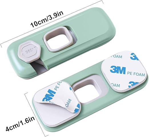5 Pack Child Proof Refrigerator Lock, Fridge Locks for Kids with Sticky Adhesive Pads, Child Safety Locks for Doors, RV Refrigerator, Oven Lock Child Safety Baby Cabinet Locks - Grey Updated