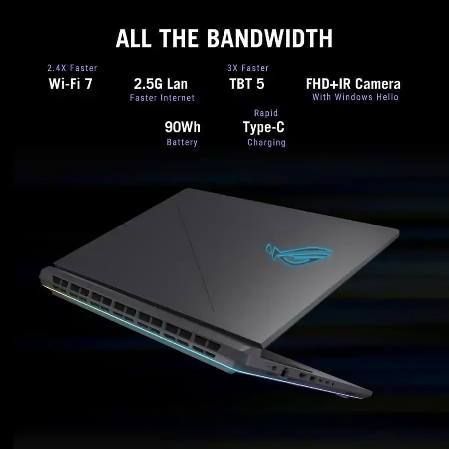 ASUS ROG Strix G18 Gaming Laptop 2025, GeForce RTX 5080 16GB DDR7, Intel Ultra 9 275HX, 18" 2.5K 240Hz Nebula Display, 64 GB DDR5, 8 TB SSD, Wi-Fi 7, RGB Backlit KB, Windows 11 Pro, w/Lifetime Office