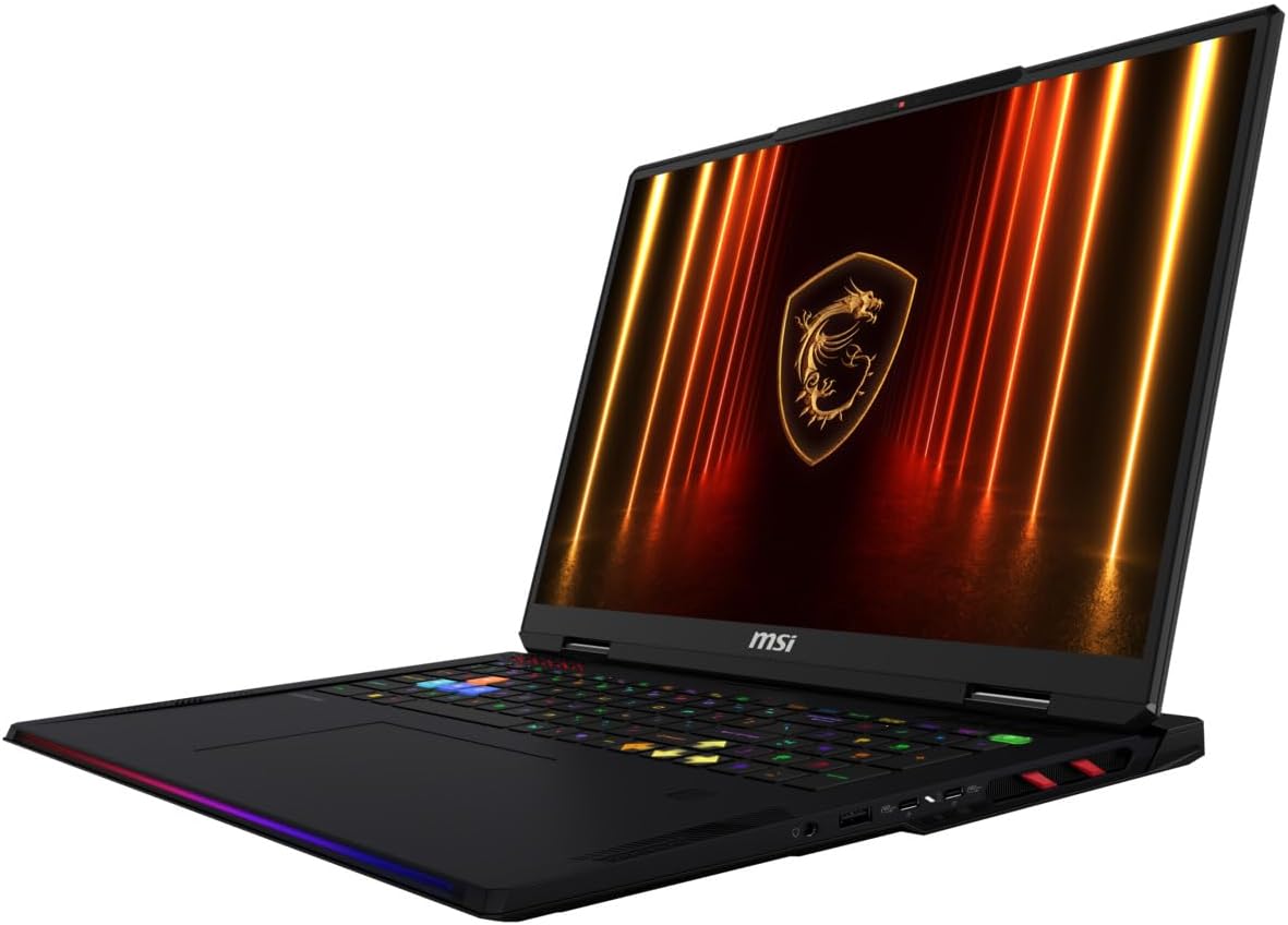 MSI Raider A18 HX A9WIG, Gaming Laptop, 18"UHD+ 120Hz, AMD Ryzen 9 9955HX3D, 64GB RAM, 2TB SSD, NVIDIA GeForce RTX 5080 Laptop GPU, GDDR7 16GB, Win11 Pro, Black