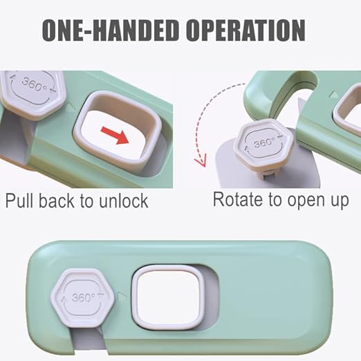 5 Pack Child Proof Refrigerator Lock, Fridge Locks for Kids with Sticky Adhesive Pads, Child Safety Locks for Doors, RV Refrigerator, Oven Lock Child Safety Baby Cabinet Locks - Grey Updated