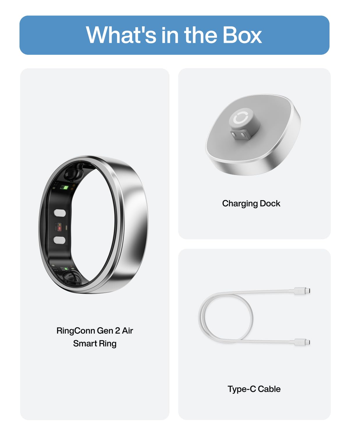 RingConn Gen 2 Air, Ultra-Thin AI Smart Ring, 10-Day Battery Life, Fitness/Sleep/Stress/HR Tracker for Women&Men, No App Fee for Standard Features, iOS & Android Compatible (Size 6, Dune Gold)