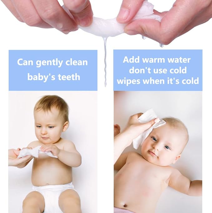 Dry Baby Wipes, Made of 100% cotton, Chemical-free Unscented, Ultra Absorbent Cotton, 600 count (pack of 6)