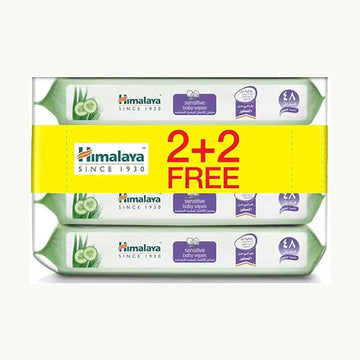 Himalaya Sensitive Skin Baby Wipes | 48 wipes X 4 packs (192 Wipes) | Cleanses Baby's Skin as Gently as pure Water | Enriched with Goodness of Aloe Vera & Cucumber | Alcohol & Paraben Free