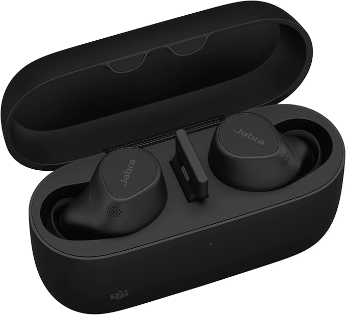 Jabra Evolve2 Buds True Wireless In-Ear Bluetooth Earbuds, Active Noise Cancellation (ANC) and 4-mic MultiSensor Voice Technology - Microsoft Teams Certified, works with all other meeting apps - Black