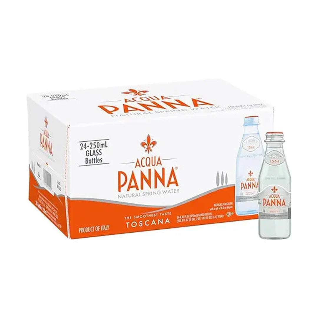 Acqua Panna Natural Spring Water, Glass Bottle, 24 x 250 ml