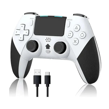 Wireless Pro Controller for PS4 Controller, Game Controller Compatible with Playstation 4/Slim/Pro/PC,Built-in 800mAh Rechargeable Battery/Responsive Joystick and Buttons/Audio/Turbo (White & Black)