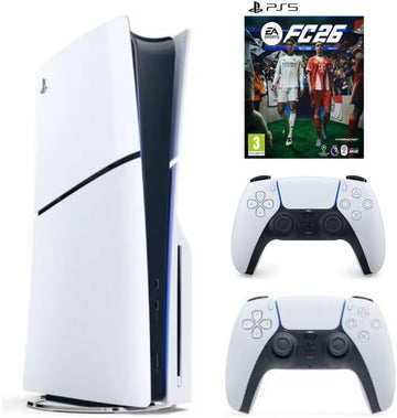 Sony PlayStation 5 Slim Disc with Extra Dualsense White Controller and FC26 - International Version