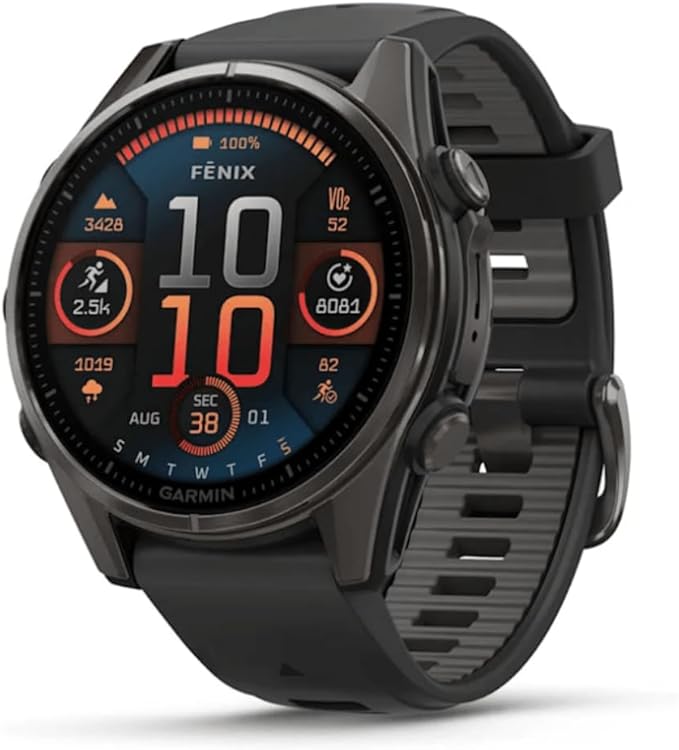 GARMIN FENIX 8 - 51 MM, AMOLED, SAPPHIRE TITANIUM WITH SPARK ORANGE/GRAPHITE SILICONE BAND
