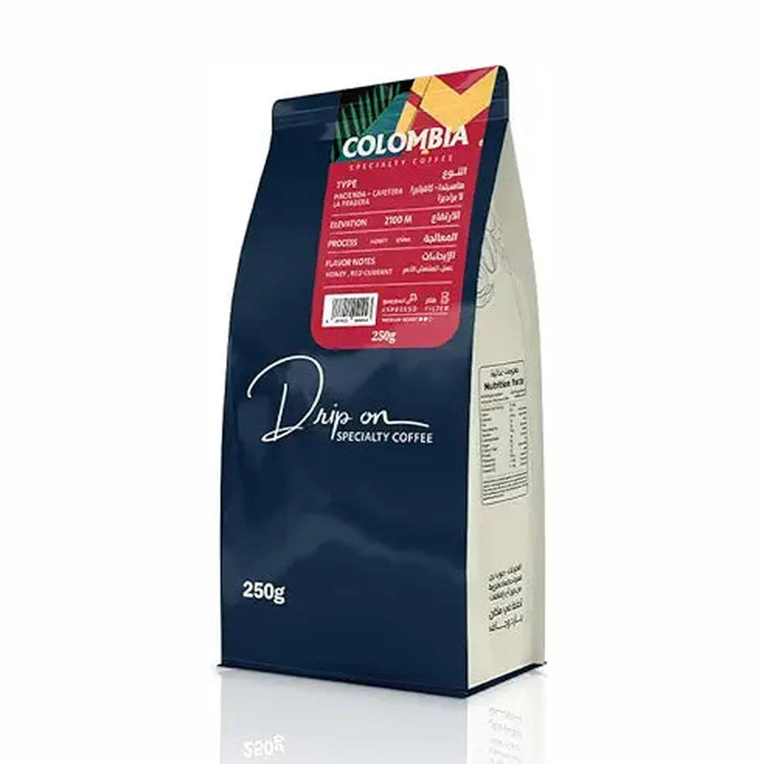 Drip on Roasted Colombia Specialty Grapes Flavor Whole Coffee Beans 1 kg