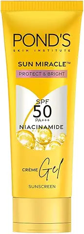 POND'S Sun Miracle SPF 50 PA+++ Crème Gel Sunscreen - Protect & Hydrate, With Hyaluronic Acid