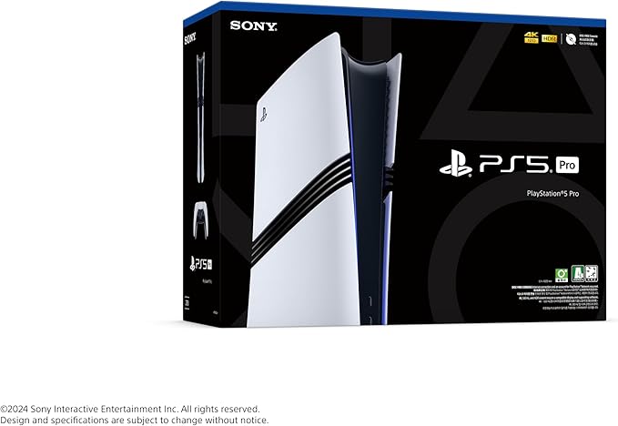 Sony PlayStation 5 Pro, PS5 with 1 Wireless DualSense Controller, White Color