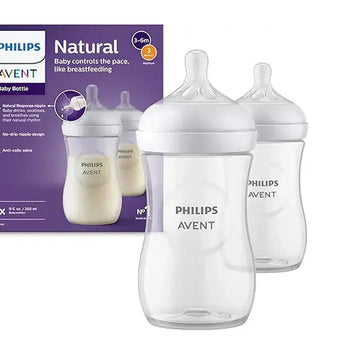 Philips Avent - Baby Bottle, 2 Bottles, 9oz/260ml, medium Flow Nipple, 3-6m