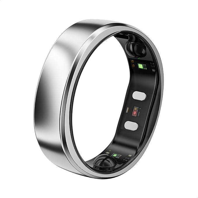 RingConn Gen 2 Air, Ultra-Thin AI Smart Ring, 10-Day Battery life, Fitness/Sleep/Stress/HR Tracker for Women&Men, No App Fee for Standard Features, iOS & Android Compatible (Size 6, Galaxy Sliver)