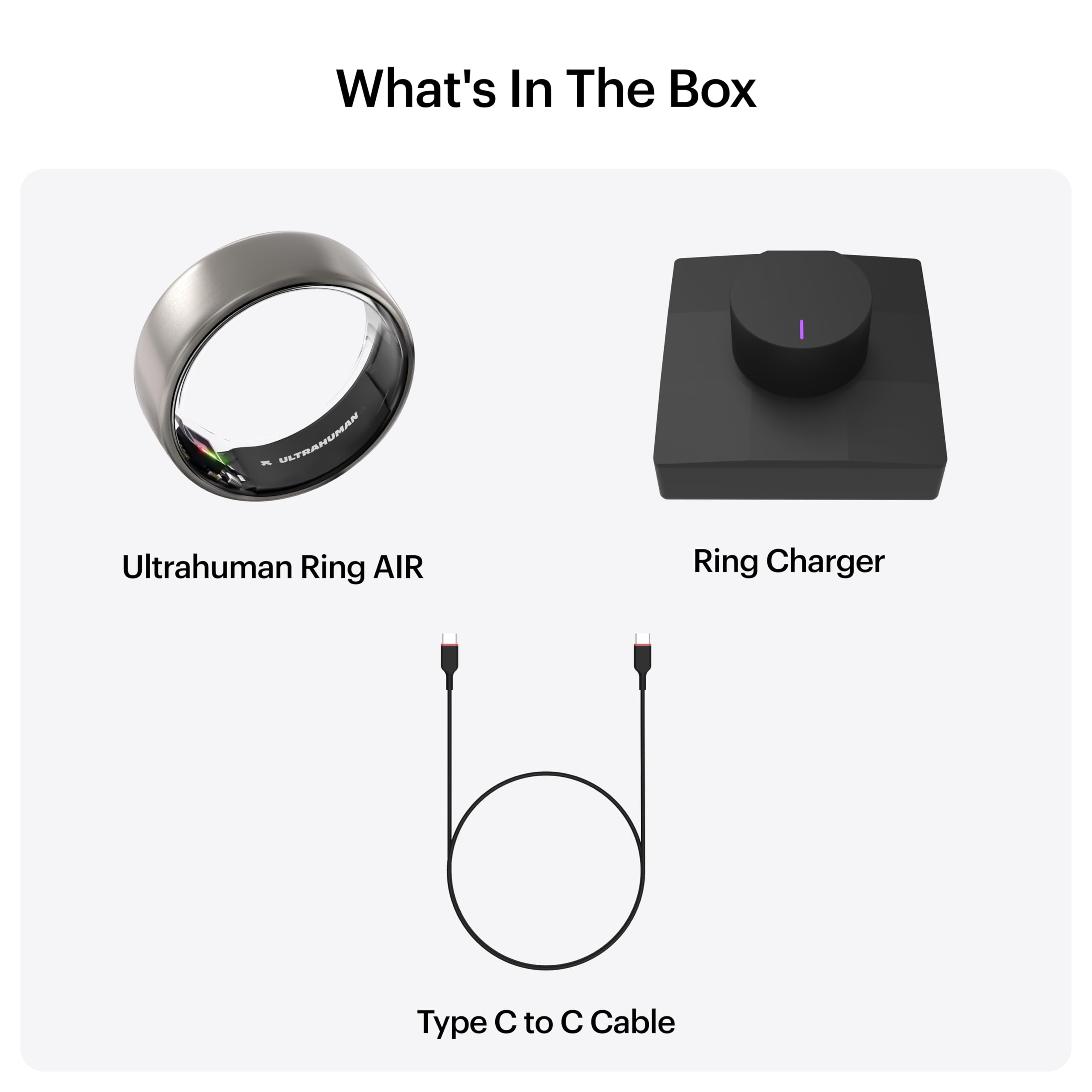 ULTRAHUMAN Ring AIR Smart Ring Health Tracker, Sleep Tracker, Fitness Tracker (Size 12, Black)