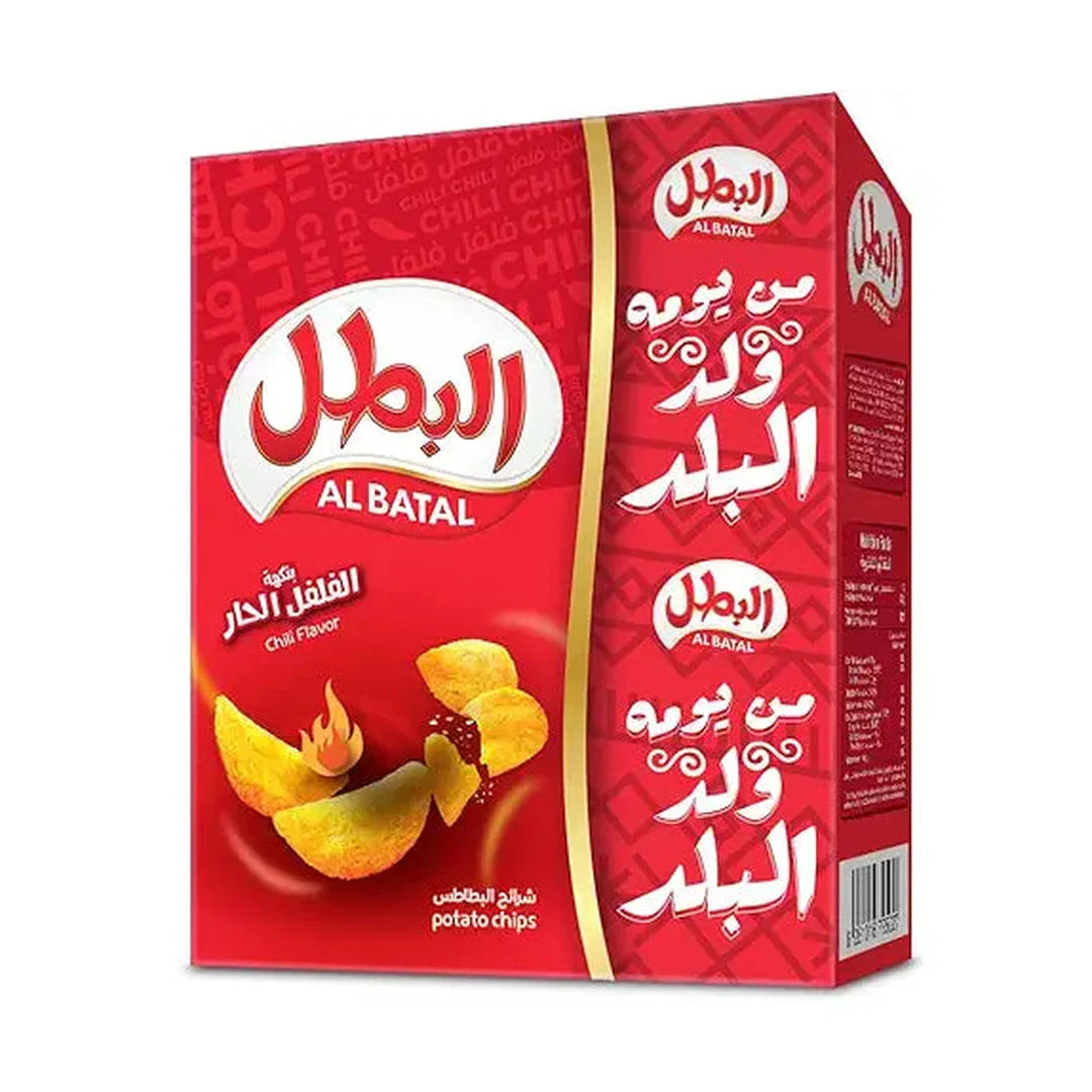 Al Batal Chilli Flavor Potato Chips, 12 x 23 g
