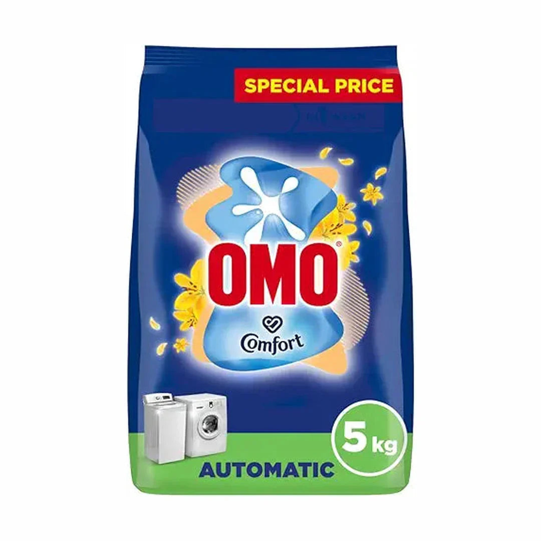 OMO Semi-Automatic Powder Laundry Detergent, Active, up to 100% stain removal in 1 wash*, 5 Kg , Packaging may vary
