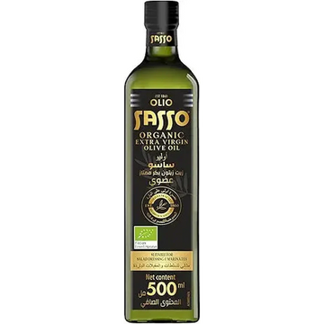 Sasso Extra Virgin Organic Olive Oil, 500 ml- Pack of 1