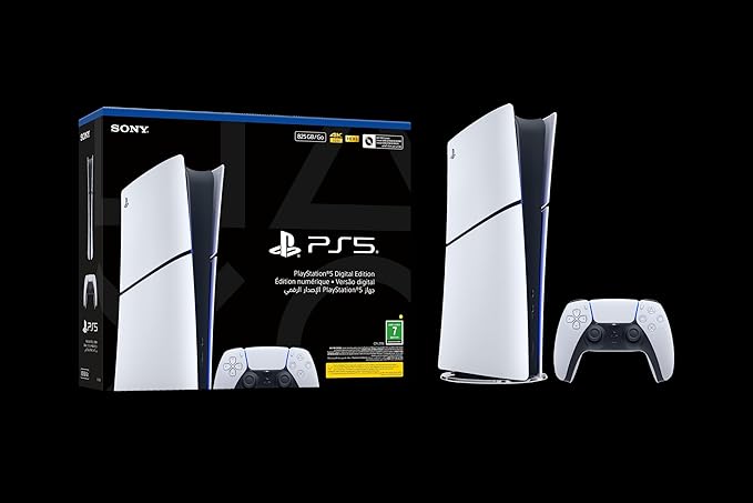 PlayStation 5 Slim Digital Edition Console, 825 GB, (KSA version), 2 Year Manufacturer Warranty