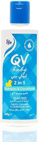 QV Baby 2 In 1 Shampoo & Conditioner 200g | Gentle, Tear-Free Formula for Soft, Manageable Baby Hair | pH Balanced & Dermatologist Recommended