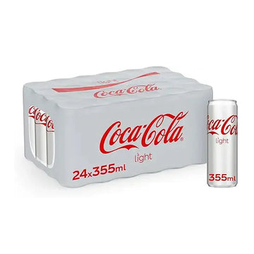 Coca-Cola Light, Carbonated Soft Drink, Can 355ml, pack of 24
