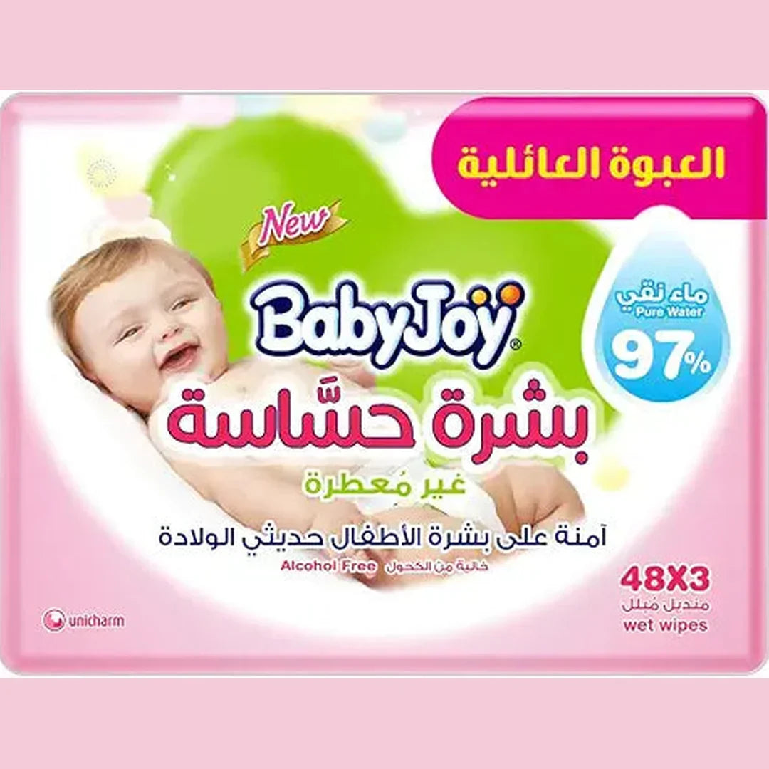 Babyjoy Sensitive Skin, 3X48, 144 Baby Wet Wipes