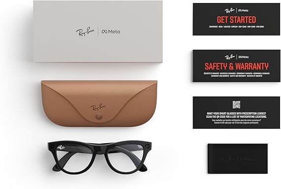 Ray-Ban | Meta Skyler Unisex Clear Lens Shiny Black colour Frame - 0RW4010601/SB52