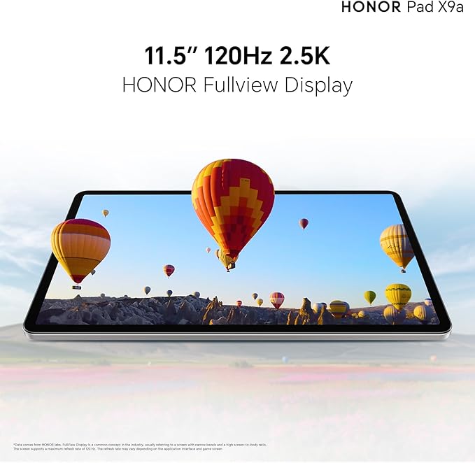HONOR Pad X9a Wi-Fi Tablet 11.5" 120Hz Display, 8GB RAM + 128GB Storage, Android 15, Snapdragon 685, 8300mAh Battery, 35W Fast Charging, Stylus Support, Grey (2025 Model) + FREE Protective Flip Cover