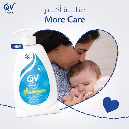 QV Baby Gentle Wash 500g | Mild, Soap-Free Cleanser for Sensitive Skin | Hypoallergenic, Fragrance-Free, Dermatologist Recommended | Ideal for Daily Use
