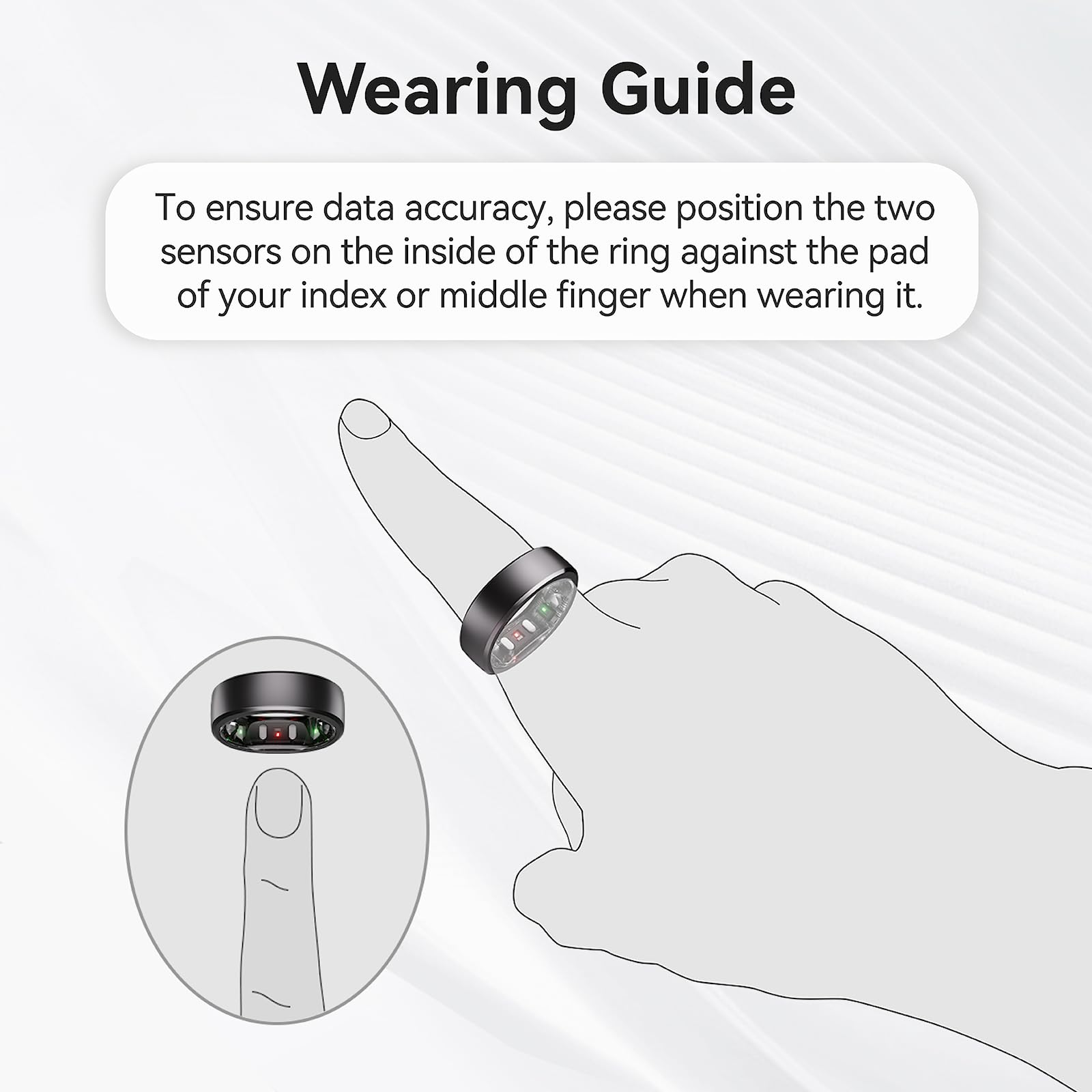 RingConn Gen 2, World’s First Smart Ring with Sleep Apnea Monitoring, No APP Subscription, 12-Day Battery Life, Stress/Heart Rate/Women's Health Tracker, Android & iOS Compatible (Black, Size 6)