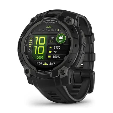 GARMIN INSTINCT 3,45MM,AMOLED,Rugged Outdoor GPS Smartwatch, Metal-Reinforced Bezel, Built-in Flashlight,BLACK BEZEL WITH BLACK BAND,WW