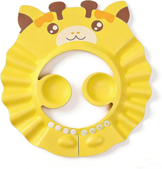 Adjustable Baby Shower Cap,Silicone Shampoo Visor Bath Hat Shower Cap Shield for Kids, Infants Protection Safety, Face Eyes Ears Protector,Baby Hair Washing Aids for Toddler Kids Baby