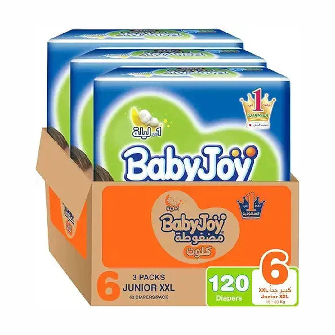 Babyjoy Culotte, Size 6, Junior XXL, 16+ Kg, Giant Box, 150 Diaper Pants