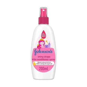 Johnson's Shiny Drops Kids Conditioner Spray, with a Drop of Argan Oil, Boosts Hair’s Natural Shine, No More Tears Formula, Dye, Sulfate & Alcohol Free, Hypoallergenic, Dermatologically Tested, 200ml