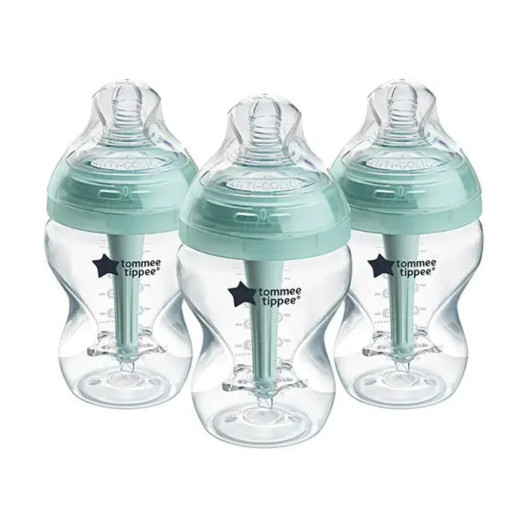Tommee Tippee Closer To Nature Baby Bottles, Slow Flow Breast Like Teat With Anti Colic Valve, 260Ml, Pack Of 6, Mixed Colours, Multicolor