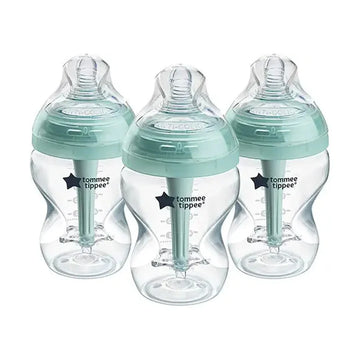 Tommee Tippee Closer To Nature Baby Bottles, Slow Flow Breast Like Teat With Anti Colic Valve, 260Ml, Pack Of 6, Mixed Colours, Multicolor