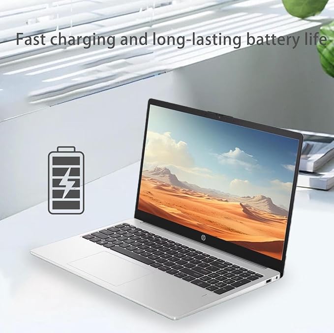 HP 255 G10 Business Laptop, 15.6" FHD IPS Display, AMD Ryzen 5 7530U, 16GB RAM, 512GB SSD, AMD Radeon Graphics, English Keyboard, Windows 11,Turbo Silver