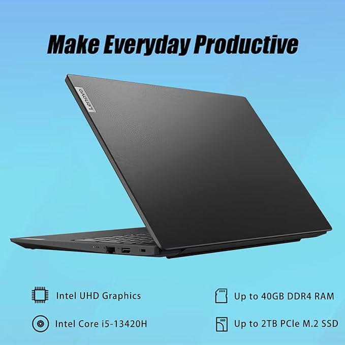 Lenovo V15 Gen 4 Business Laptop, 15.6" FHD Display, Intel Core i5-13420H (Beat i7-1355U), HDMI, RJ45, Webcam, Numeric Keypad, Wi-Fi, Windows 11 Pro, Black (16GB RAM | 512GB SSD)