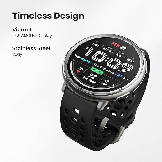 Amazfit Active 2 Smart Watch 44 mm, AI, Voice Control, GPS and Free Map Material, 10 Day Battery, Fitness Tracker with 160plus Sports Modes, 5 ATM Waterproof for Android and iPhone