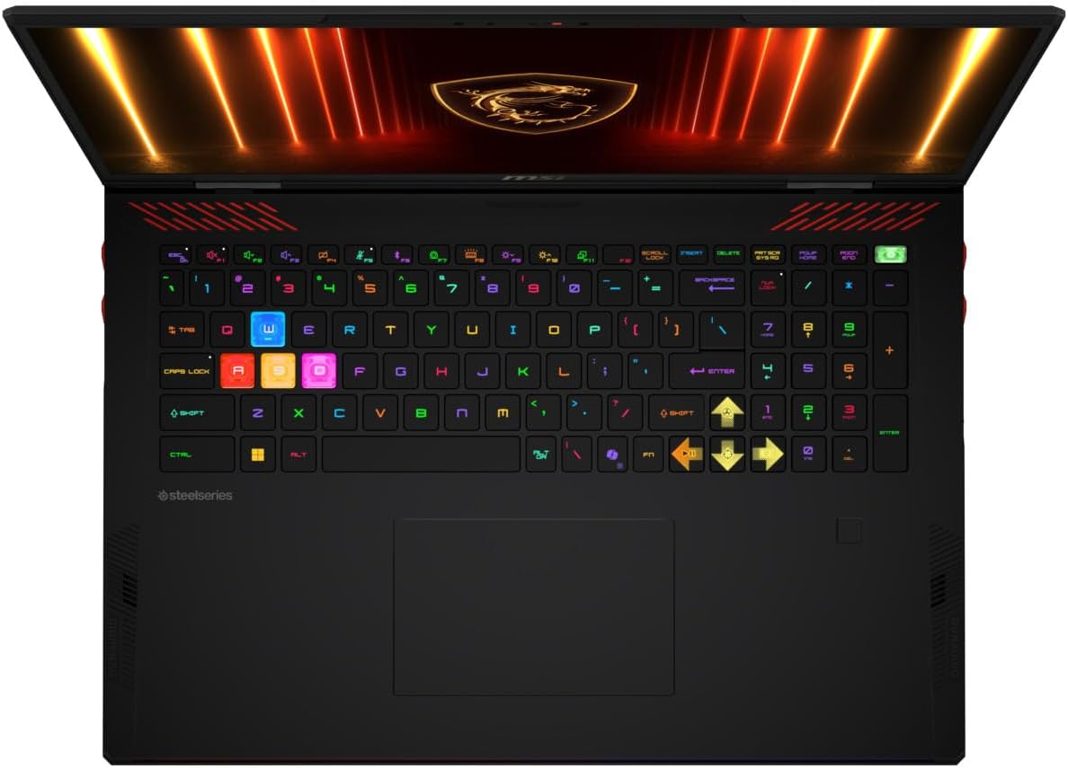 MSI Raider A18 HX A9WIG, Gaming Laptop, 18"UHD+ 120Hz, AMD Ryzen 9 9955HX3D, 64GB RAM, 2TB SSD, NVIDIA GeForce RTX 5080 Laptop GPU, GDDR7 16GB, Win11 Pro, Black