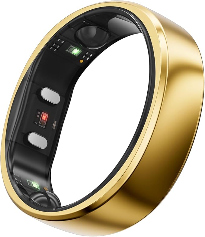 RingConn Gen 2, World’s First Smart Ring with Sleep Apnea Monitoring, No APP Subscription, 12-Day Battery Life, Stress/Heart Rate/Women's Health Tracker, Android & iOS Compatible (Gold, Size 6)