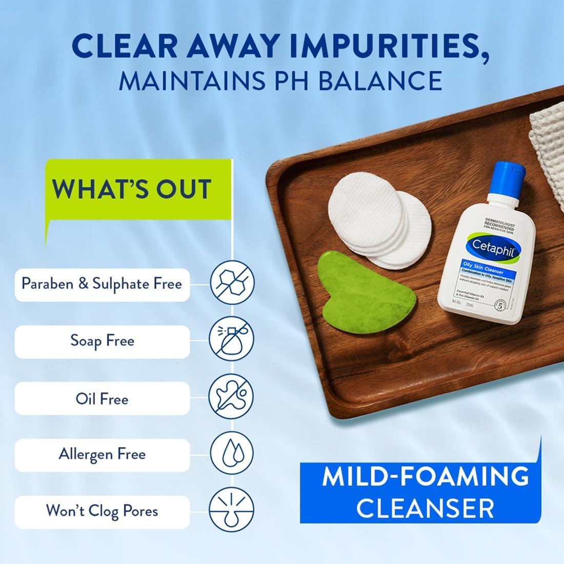 Cetaphil Oily Skin Cleanser, Face & Body Wash for Men & Women, Combination to Oily and Sensitive Skin, Unscented, 236ml
