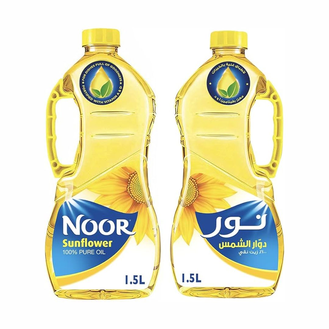 Noor, Sunflower Oil, 2 X 1.5L (Pack of 1)