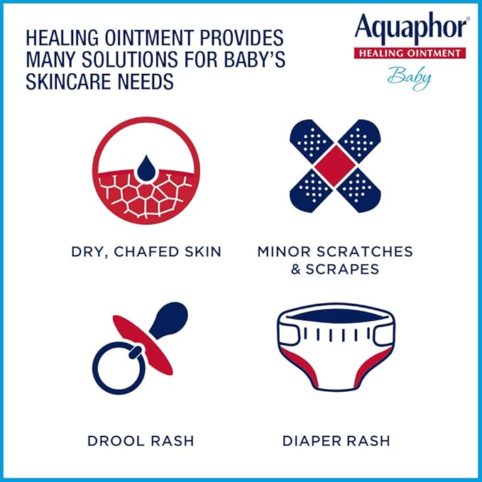 Aquaphor Baby Healing Ointment - For Chapped Skin, Diaper Rash And Minor Scratches - 7 Oz. Tube