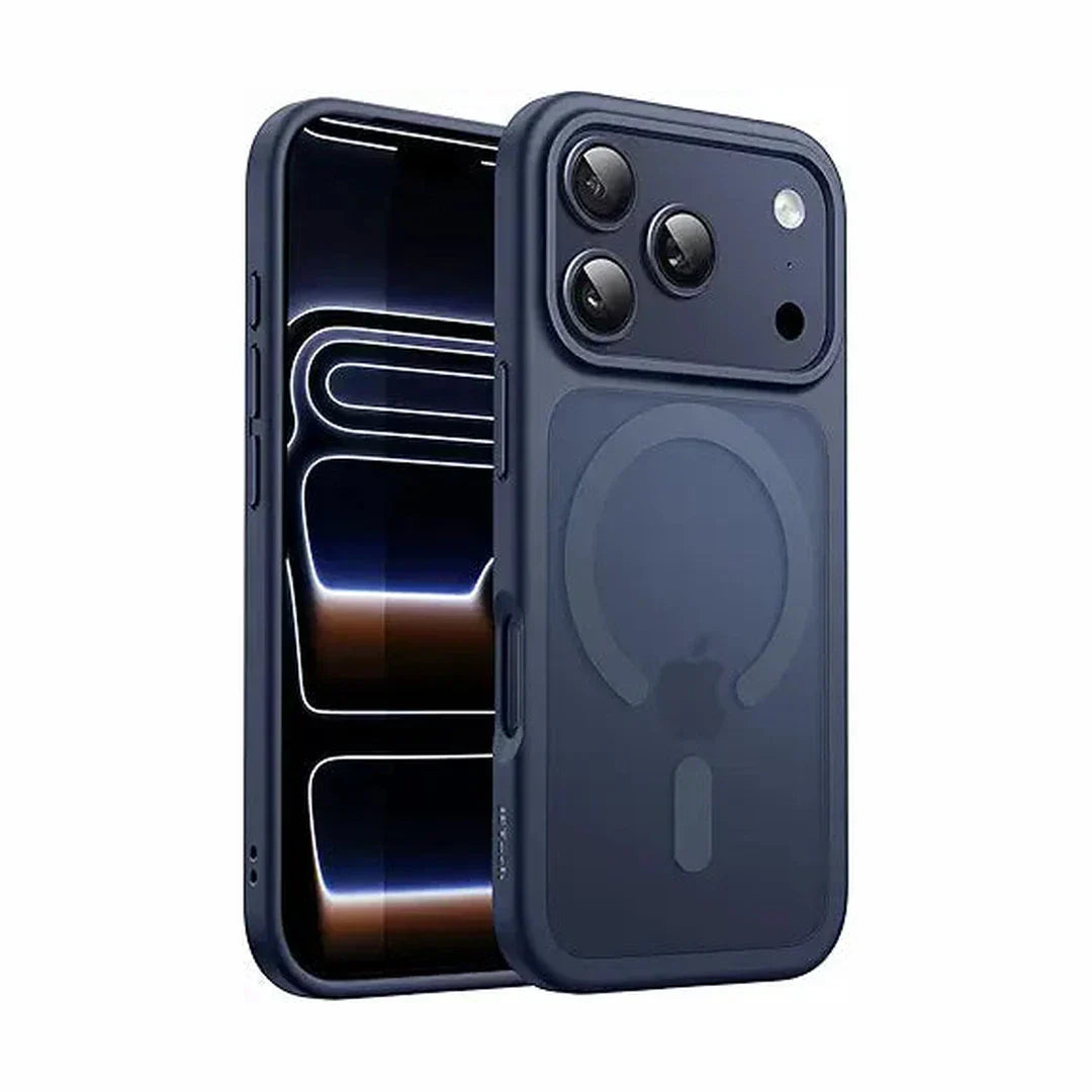 JETech Magnetic Case for iPhone 17 Pro 6.3-Inch Compatible with MagSafe, Translucent Matte Back Slim Minimalist Shockproof Phone Cover (Dark Blue)