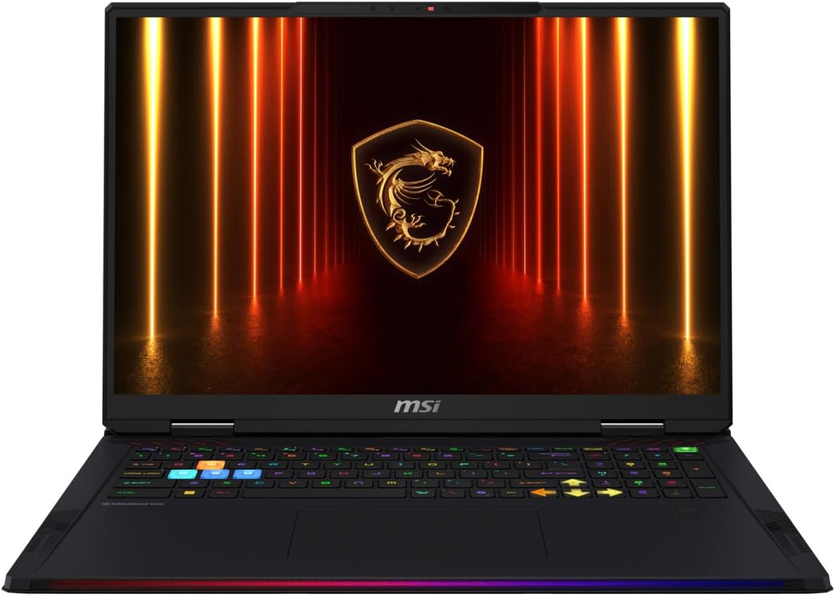 MSI Raider A18 HX A9WIG, Gaming Laptop, 18"UHD+ 120Hz, AMD Ryzen 9 9955HX3D, 64GB RAM, 2TB SSD, NVIDIA GeForce RTX 5080 Laptop GPU, GDDR7 16GB, Win11 Pro, Black