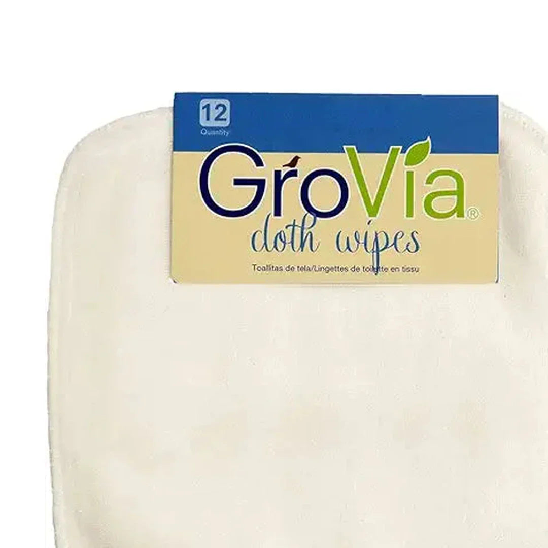 GroVia Reusable Cloth Diapering Wipes, 12 Count