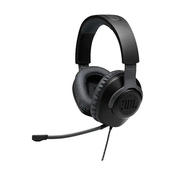 JBL Quantum 100 Wired Over-Ear Gaming Headset with a Detachable Voice-Focus Boom Mic, QuantumSOUND Signature, Lightweight Headband, Memory Foam Ear Cushion, PC and Gaming Console Compatible - Black
