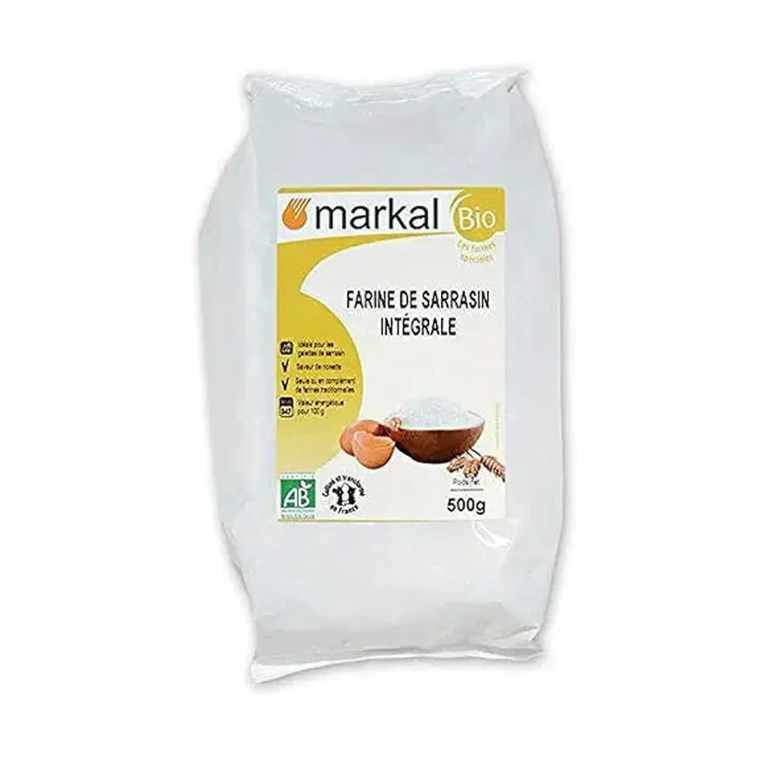 Markal Organic Buckwheat Flour Wholemeal Gluten Free , 500g - Pack of 1